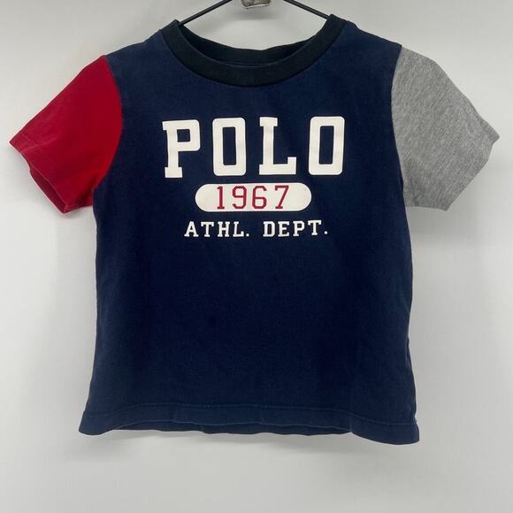 Ralph Lauren Polo 1967 Colorblock Tee (18M) + Converse All Star Red (5C) - Picture 2 of 11